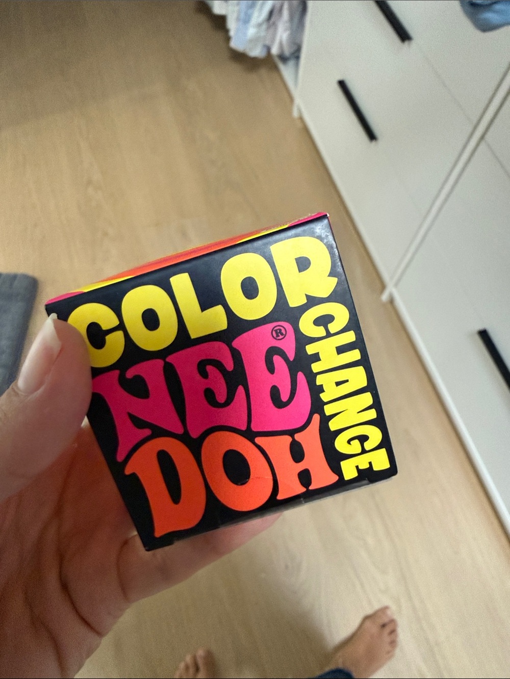 Color Change Stress Ball Toy - Black with Pink & Orange Accents